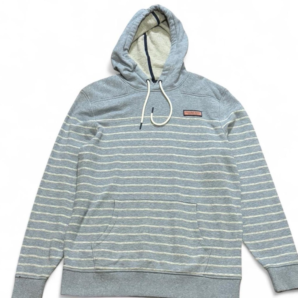 Vineyard Vines men’s shep striped blue and white hoodie size M